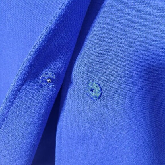 Tahari Arthur S. Levine Royal Blue Button Bow Detail, Long Coat Jacket Size 12P - Picture 5 of 12